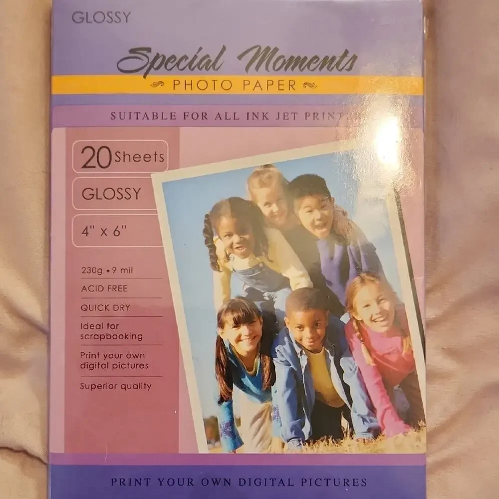 Special Moments Photo Paper - Pink and Purple Packaging